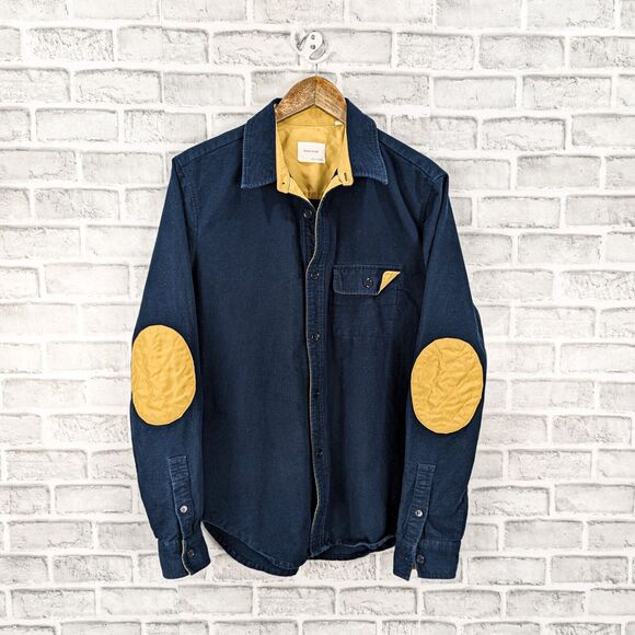 BAND of Outsiders Men's Elbow Patch Flannel Shirt Jacket in Navy Not polo sz 3 - Picture 1 of 6